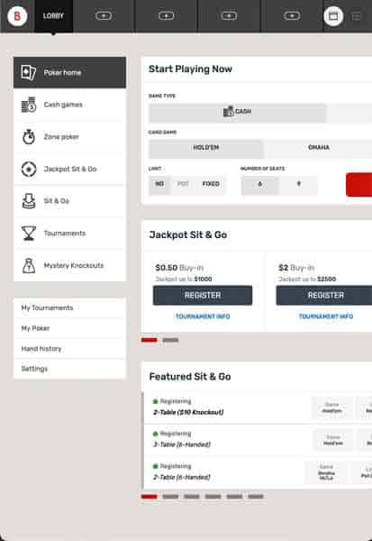 Bovada poker screenshot