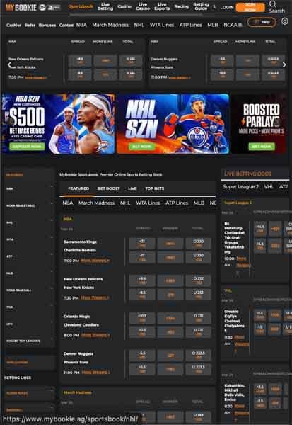 MyBookie Sportsbook screenshot